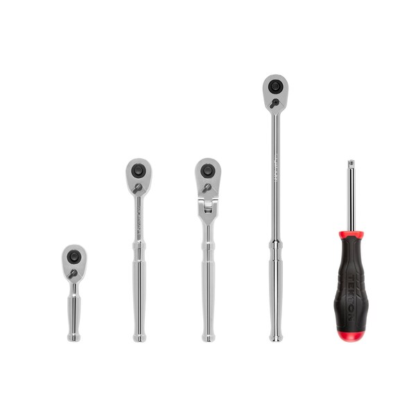1/4 Inch Drive Quick-Release Ratchet and Spinner Handle Set (5-Piece)